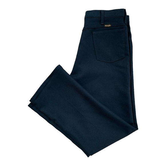 Vintage Wrangler Navy Blue Pants Classic Fit Straight Leg Stretch Men's Pants - Picture 2 of 5